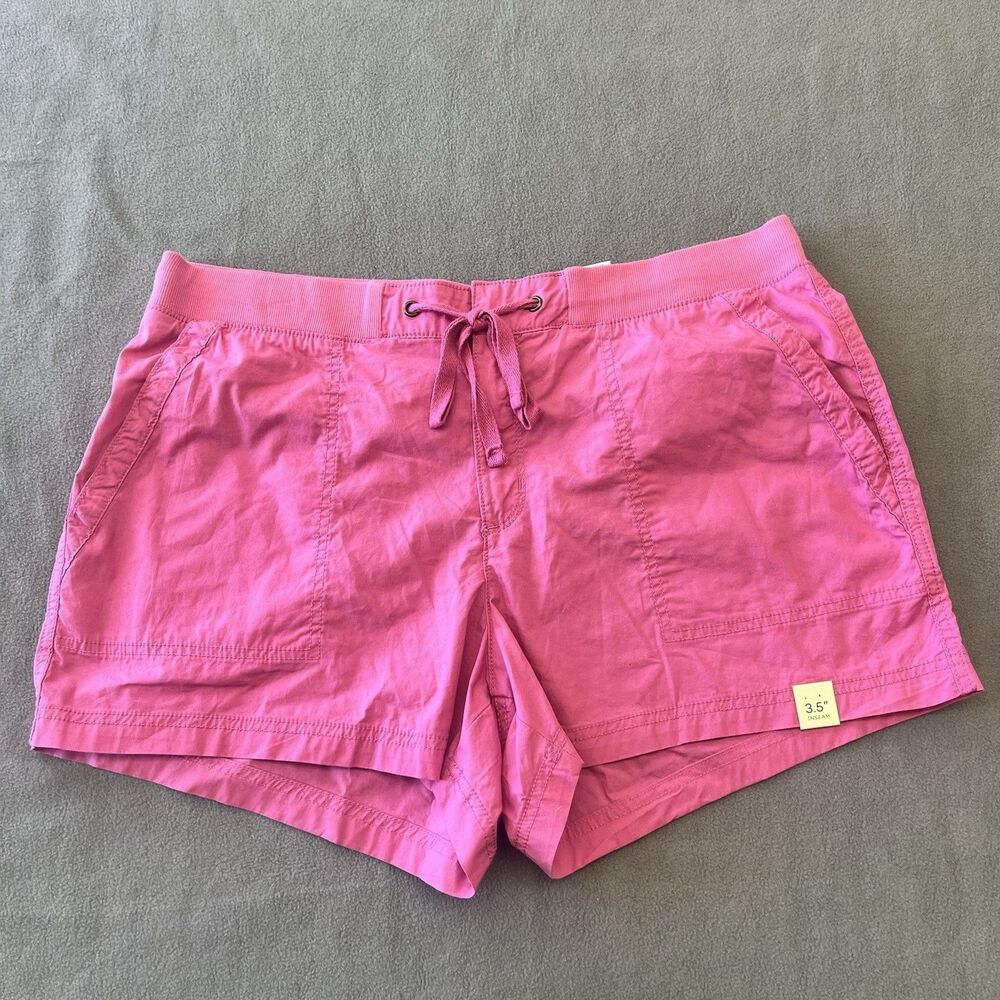 St. John’s Bay Womens Shorts Size 14 3.5" Pink Drawstring Elastic Waist Pockets